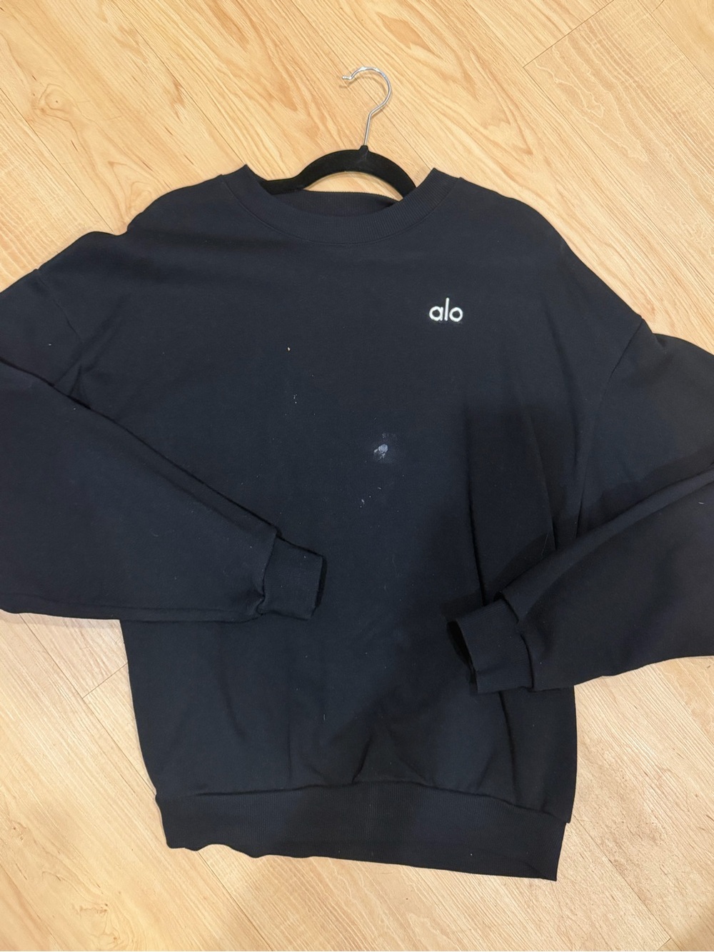 Alo Black Crewneck Sweatshirt (paint stains)